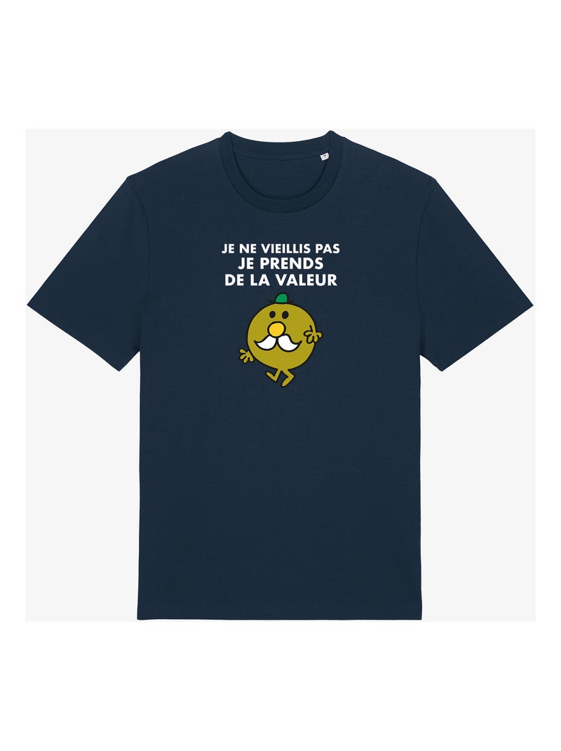 T-shirt Homme - JE NE VIEILLIS PAS JE PRENDS DE LA VALEUR Bleu marine - Kiabi
