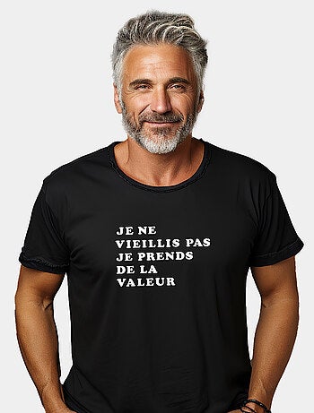 T-shirt Homme - JE NE VIEILLIS PAS JE PRENDS DE LA VALEUR COLORE