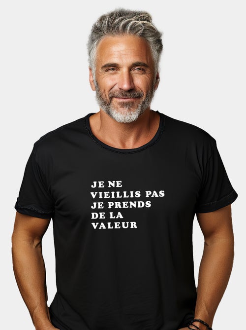 T-shirt Homme - JE NE VIEILLIS PAS JE PRENDS DE LA VALEUR COLORE - Kiabi