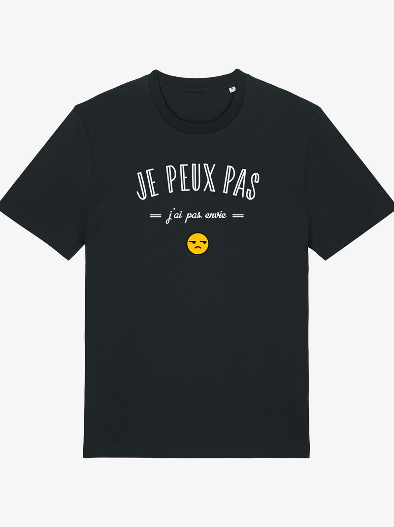T-shirt Homme - JE PEUX PAS J'AI PAS ENVIE Noir - Kiabi