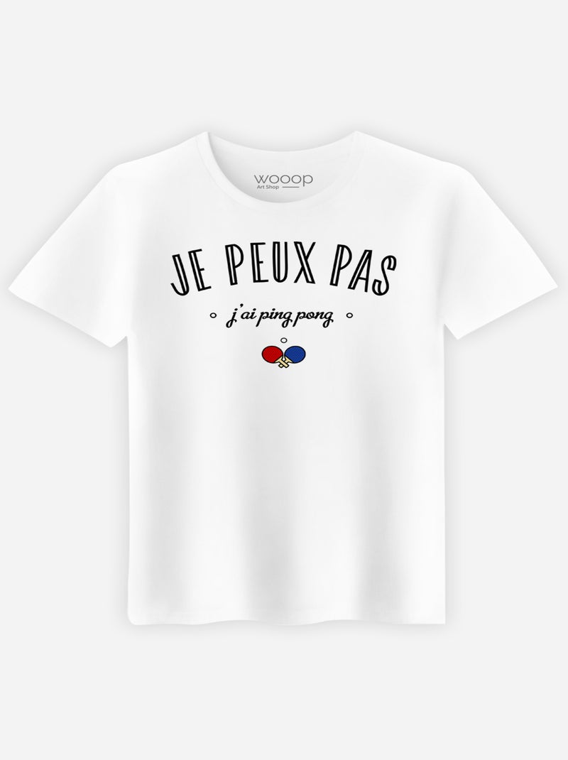 T-shirt Homme - JE PEUX PAS J'AI PING PONG Blanc - Kiabi