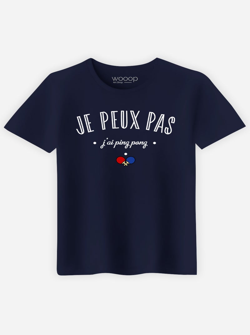 T-shirt Homme - JE PEUX PAS J'AI PING PONG Bleu marine - Kiabi