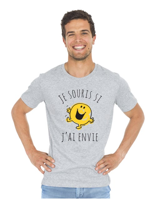 T-shirt Homme - JE SOURIS SI J'AI ENVIE - Kiabi