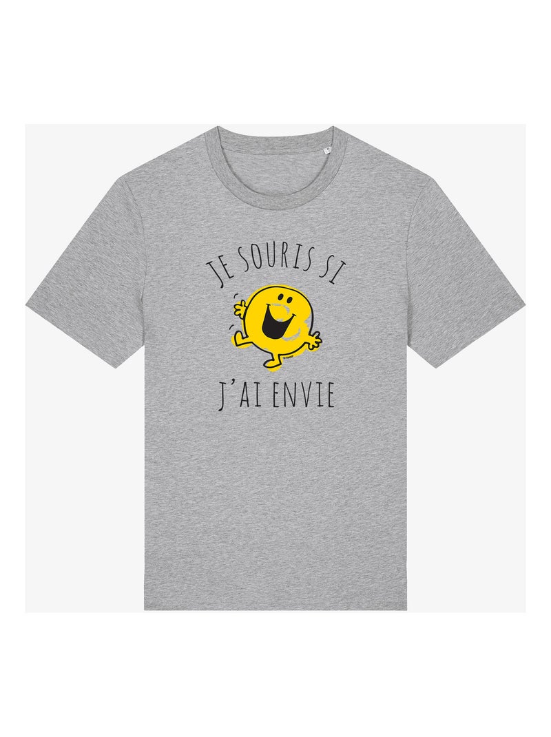 T-shirt Homme - JE SOURIS SI J'AI ENVIE Gris chiné - Kiabi