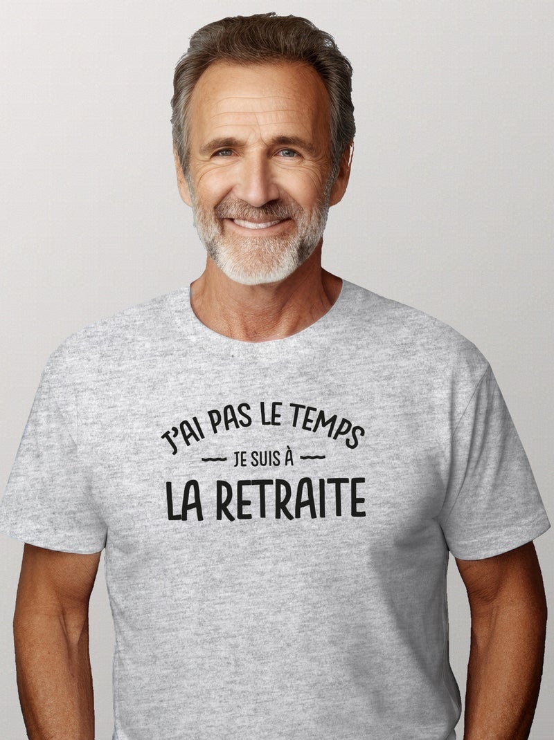 T-shirt Homme - JE SUIS A LA RETRAITE Gris chiné - Kiabi