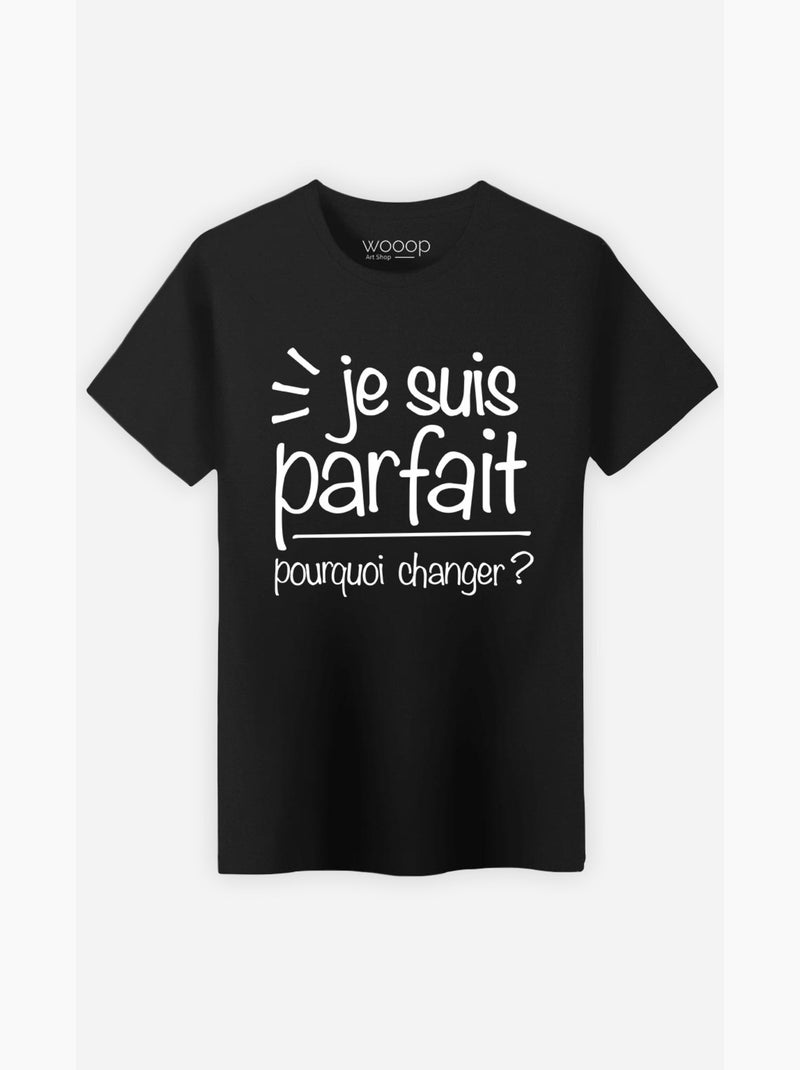 T-shirt Homme - JE SUIS PARFAIT Noir - Kiabi