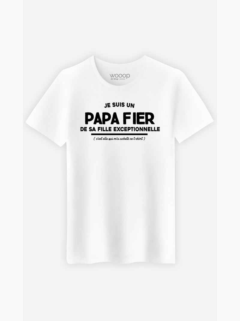 T-shirt homme - je suis un papa fier - noël Blanc - Kiabi