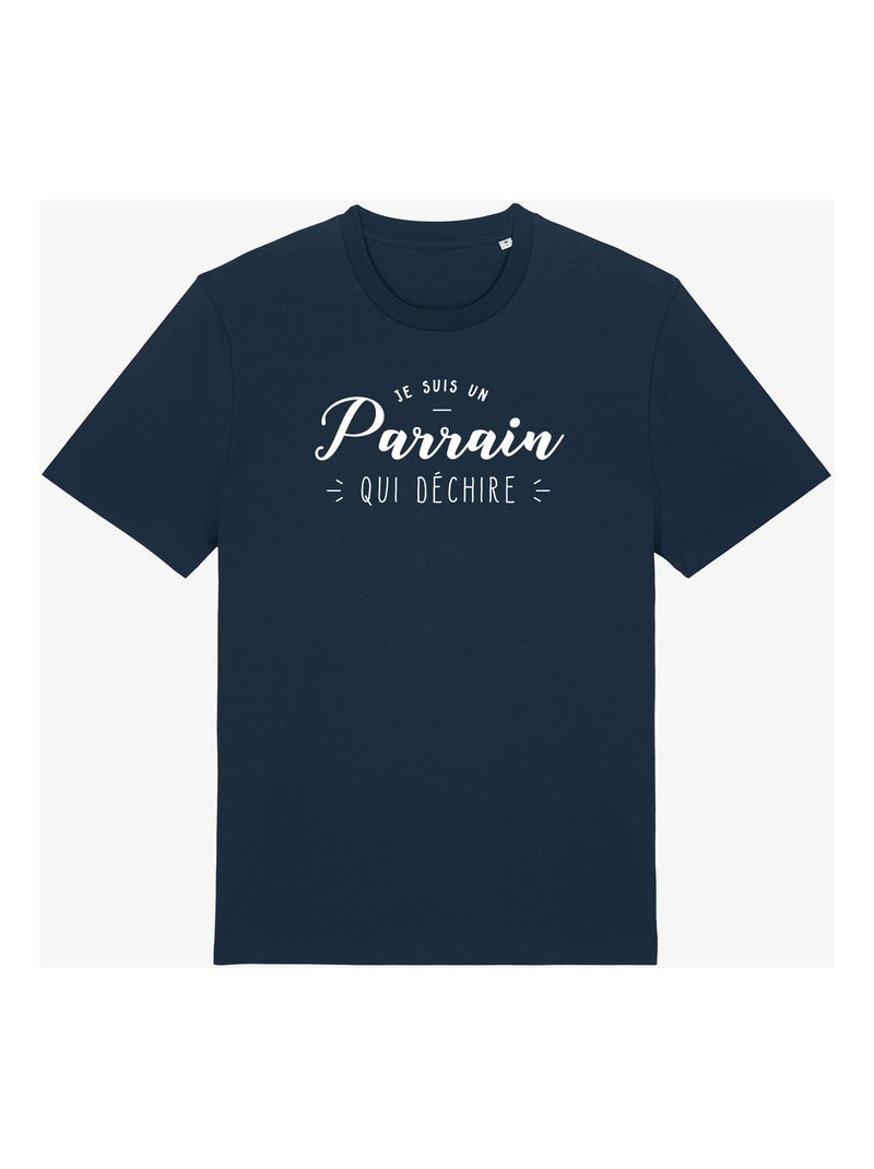 T-shirt Homme - JE SUIS UN PARRAIN QUI DÉCHIRE Bleu marine - Kiabi