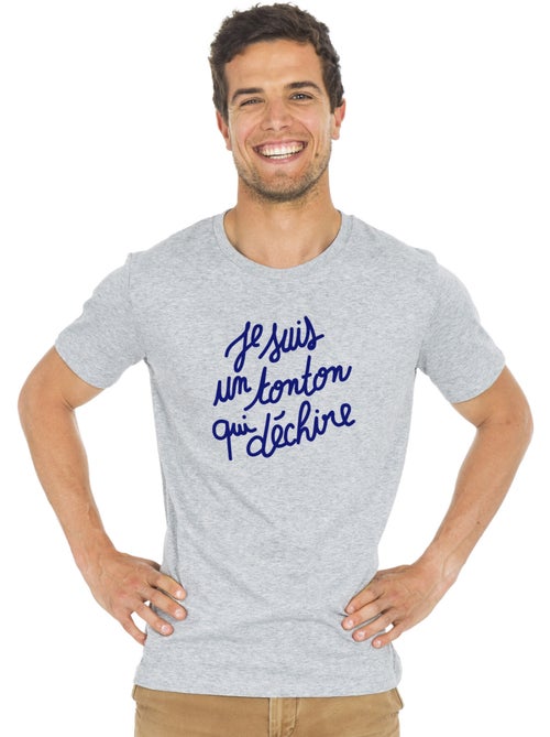 T-shirt Homme - JE SUIS UN TONTON QUI DÉCHIRE - Kiabi