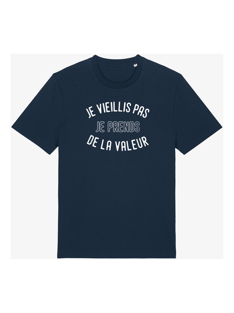 T-shirt Homme - JE VIEILLIS PAS JE PRENDS DE LA VALEUR ENKR Bleu marine - Kiabi