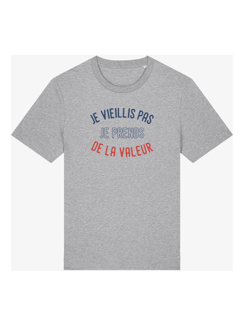 T-shirt Homme - JE VIEILLIS PAS JE PRENDS DE LA VALEUR ENKR Gris chiné - Kiabi
