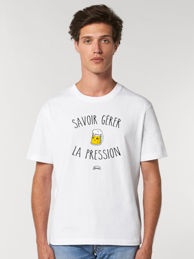 T-shirt Homme - LA PRESSION Blanc - Kiabi