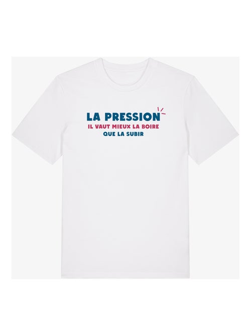 T-shirt Homme - LA PRESSION IL VAUT MIEUX LA BOIRE QUE LA SUBIR - Kiabi