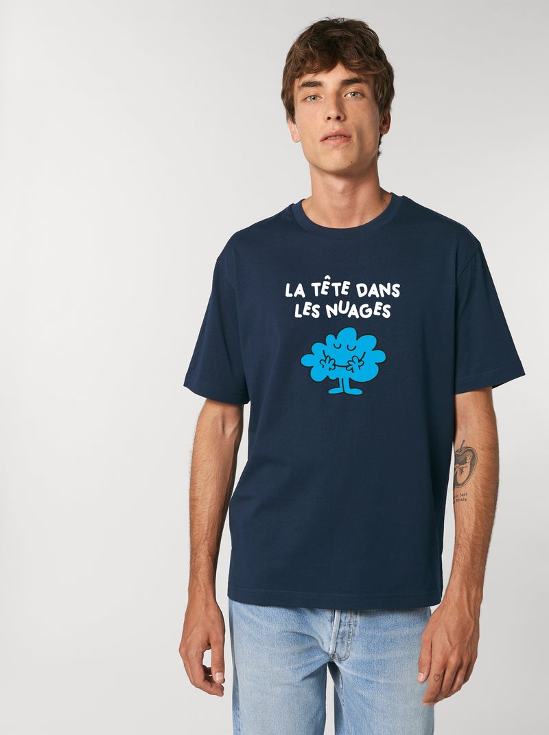 T-shirt Homme - LA TETE DANS LES NUAGES 2 Bleu marine - Kiabi