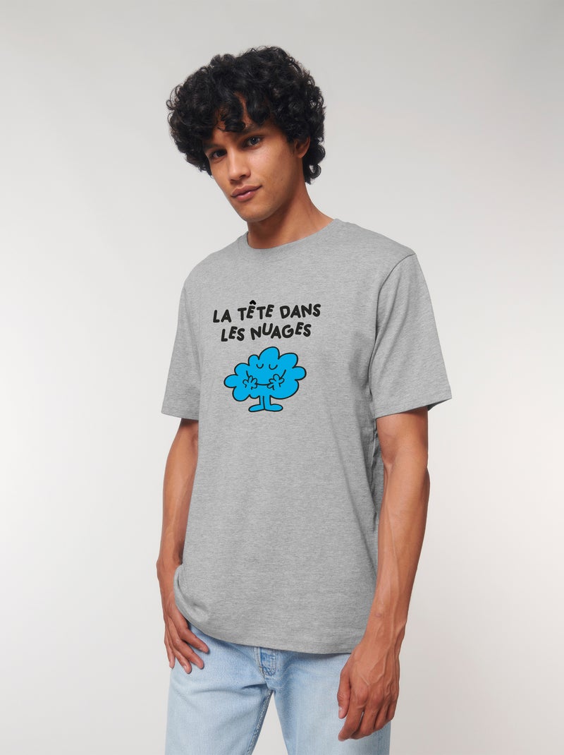 T-shirt Homme - LA TETE DANS LES NUAGES 2 Gris chiné - Kiabi