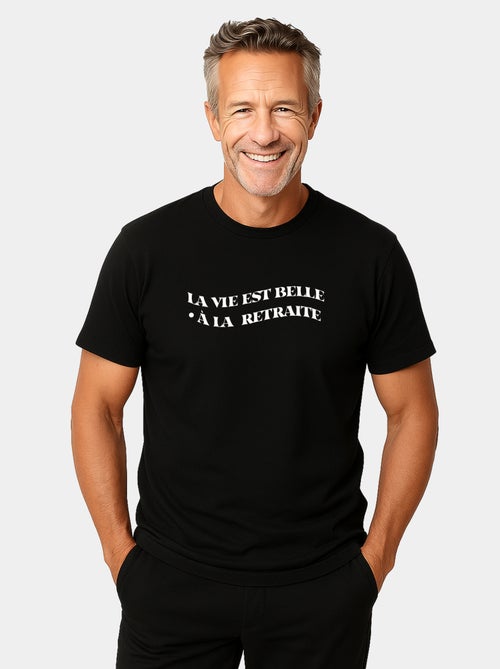 T-shirt Homme - LA VIE EST BELLE A LA RETRAITE - Kiabi