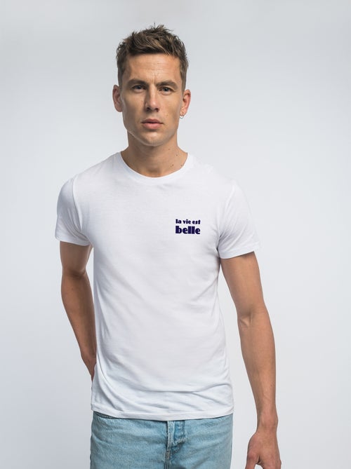 T-shirt Homme - LA VIE EST BELLE CŒUR - Kiabi
