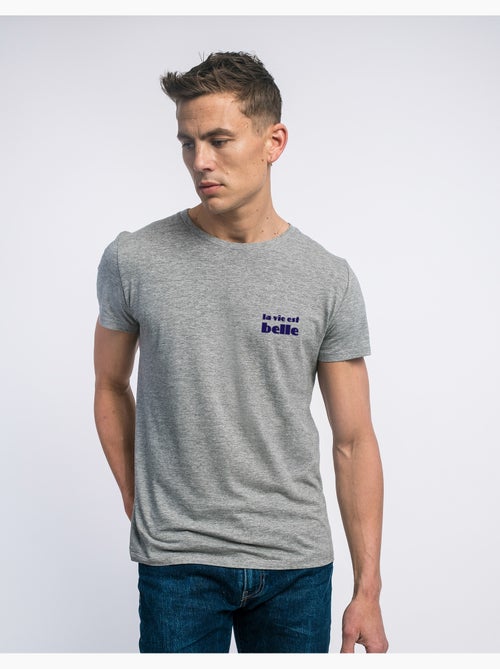 T-shirt Homme - LA VIE EST BELLE CŒUR - Kiabi
