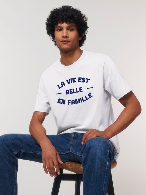 T-shirt Homme - LA VIE EST BELLE EN FAMILLE 2 FACE - Kiabi