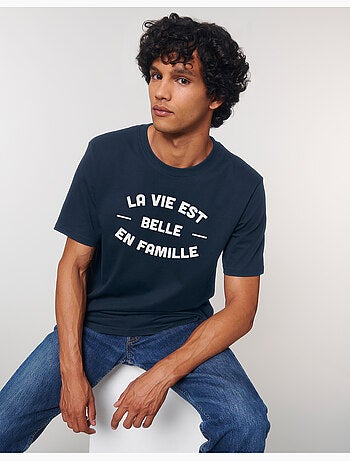 T-shirt homme - la vie est belle en famille 2 face