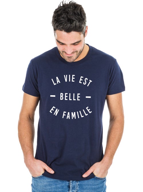 T-shirt Homme - LA VIE EST BELLE EN FAMILLE - Kiabi