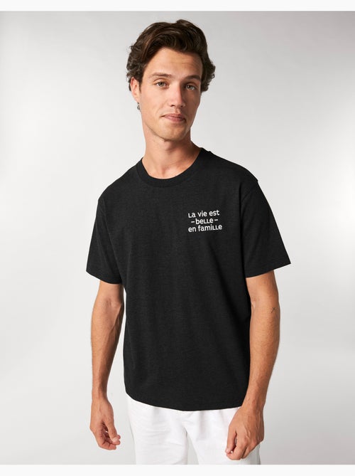 T-shirt Homme - LA VIE EST BELLE EN FAMILLE COEUR - Kiabi