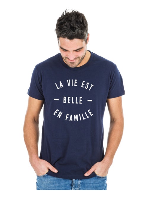 T-shirt Homme - LA VIE EST BELLE EN FAMILLE - Kiabi