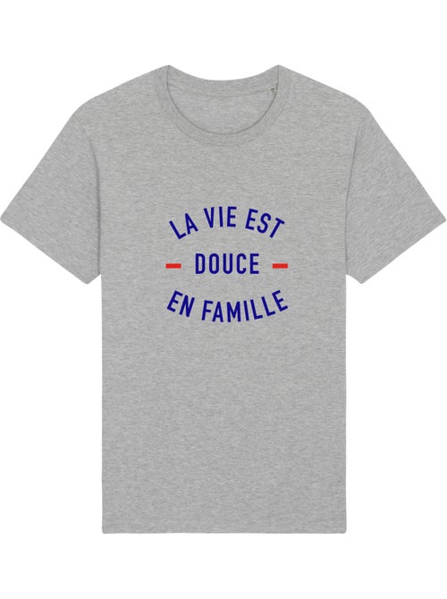 T-shirt Homme - LA VIE EST DOUCE EN FAMILLE - Kiabi