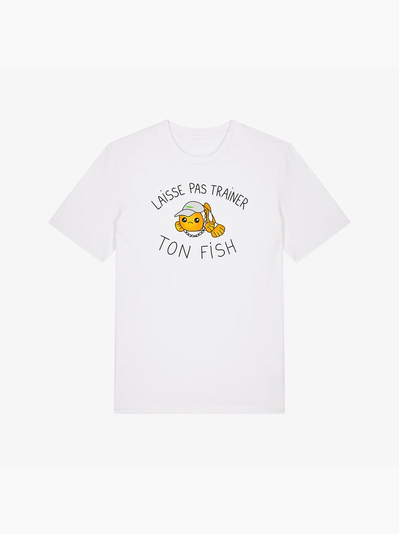 T-shirt Homme - LAISSE PAS TRAINER TON FISH Blanc - Kiabi