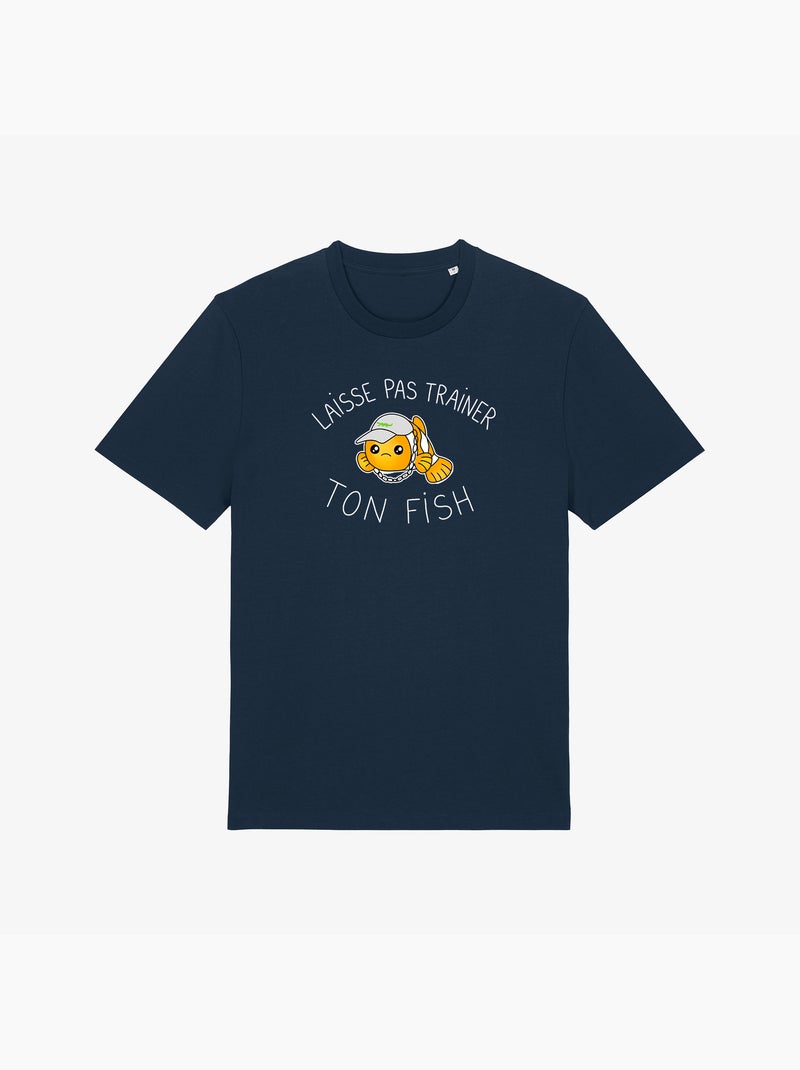 T-shirt Homme - LAISSE PAS TRAINER TON FISH Bleu marine - Kiabi