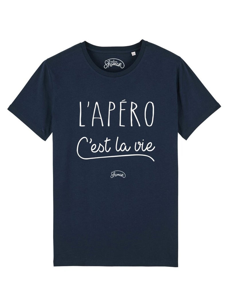 T-shirt Homme - L'APERO C'EST LA VIE Bleu marine - Kiabi
