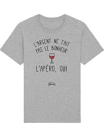 T-shirt homme - l'argent ne fait pas le bonheur, l'apéro oui