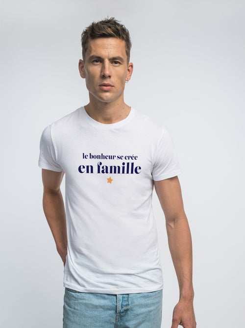 T-shirt Homme - LE BONHEUR SE CRÉE EN FAMILLE - Kiabi
