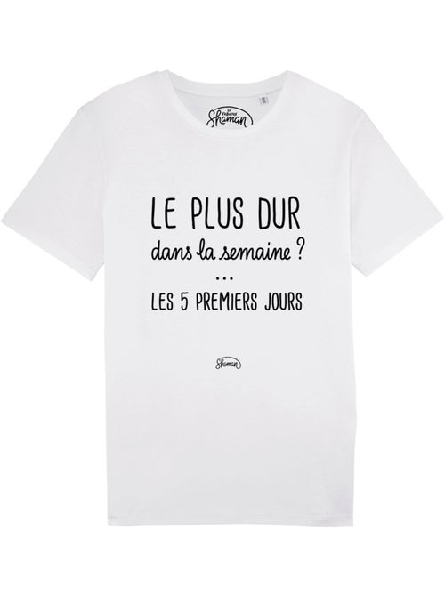 T-shirt Homme - LE PLUS DUR DANS LA SEMAINE - Kiabi