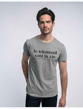 T-shirt Homme - LE TÉLÉTRAVAIL C'EST LA VIE