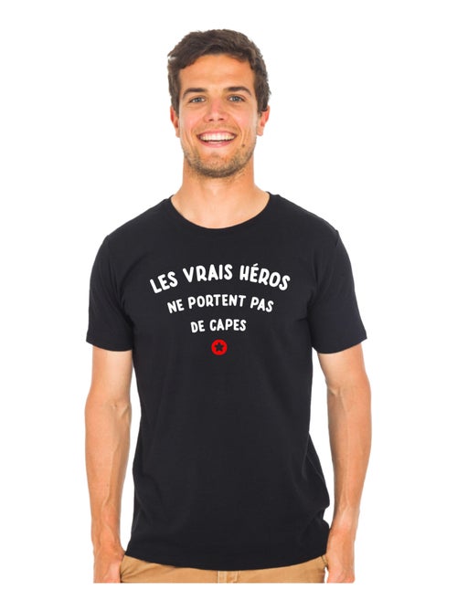 T-shirt Homme - LES VRAIS HEROS NE PORTENT PAS DE CAPES - Kiabi