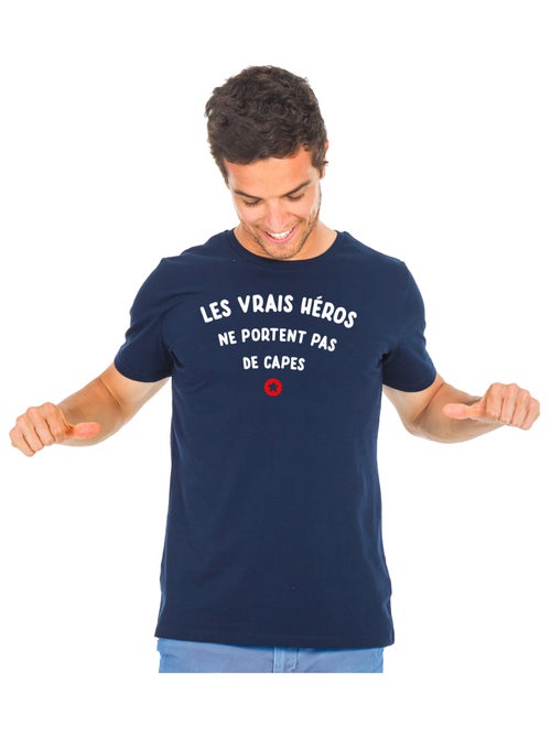 T-shirt Homme - LES VRAIS HEROS NE PORTENT PAS DE CAPES - Kiabi