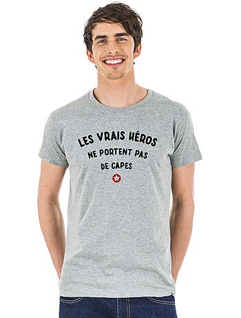 T-shirt Homme - LES VRAIS HEROS NE PORTENT PAS DE CAPES