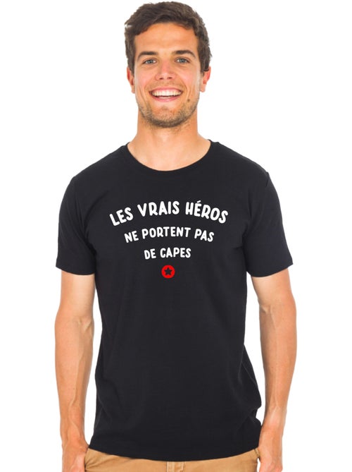 T-shirt Homme - LES VRAIS HEROS NE PORTENT PAS DE CAPES - Kiabi