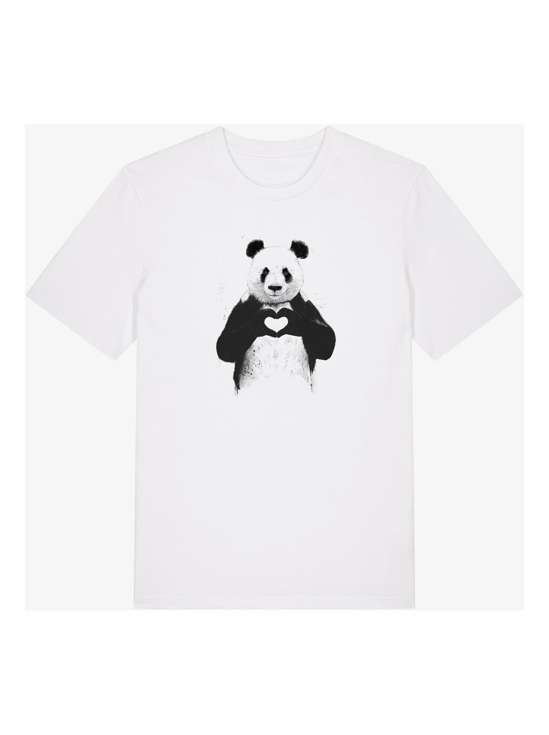 T-shirt Homme - LOVE PANDA Blanc - Kiabi