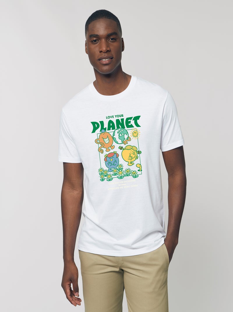 T-shirt Homme - LOVE YOUR PLANET Blanc - Kiabi