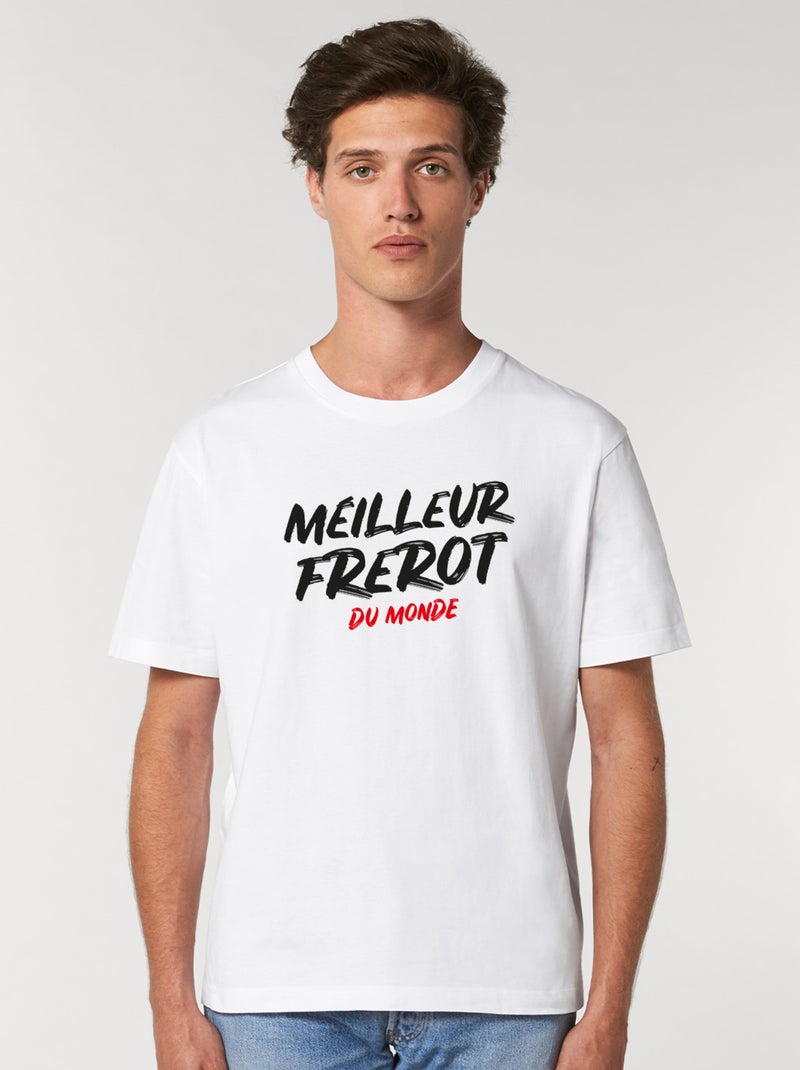 T-shirt Homme - MEILLEUR FREROT DU MONDE Blanc - Kiabi