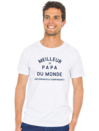 T-shirt homme - meilleur papa du monde (ses enfants le confirment) 2 waf - noël