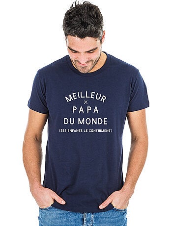 T-shirt Homme - MEILLEUR PAPA DU MONDE (SES ENFANTS LE CONFIRMENT) 2 WAF