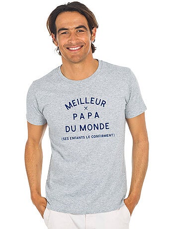T-shirt Homme - MEILLEUR PAPA DU MONDE (SES ENFANTS LE CONFIRMENT) 2 WAF