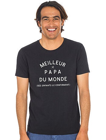 T-shirt Homme - MEILLEUR PAPA DU MONDE (SES ENFANTS LE CONFIRMENT) 2 WAF