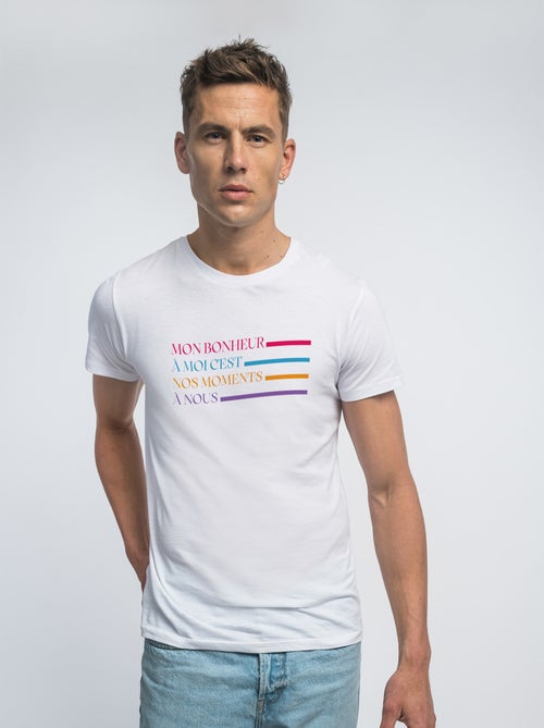 T-shirt Homme - MON BONHEUR À MOI C'EST NOS MOMENTS À NOUS - Kiabi