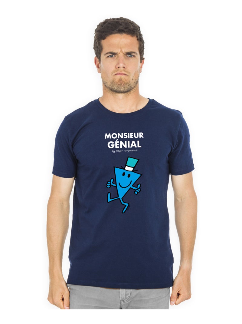 T-shirt Homme - MONSIEUR GÉNIAL Bleu marine - Kiabi