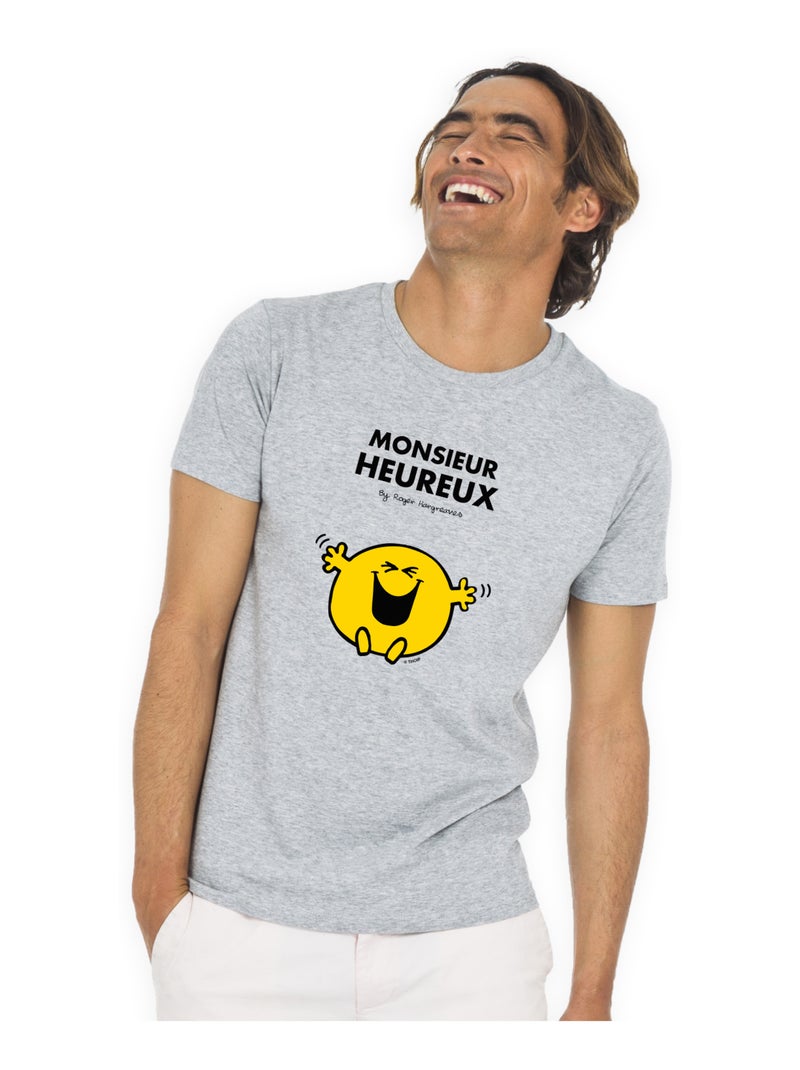 T-shirt Homme - MONSIEUR HEUREUX Gris chiné - Kiabi