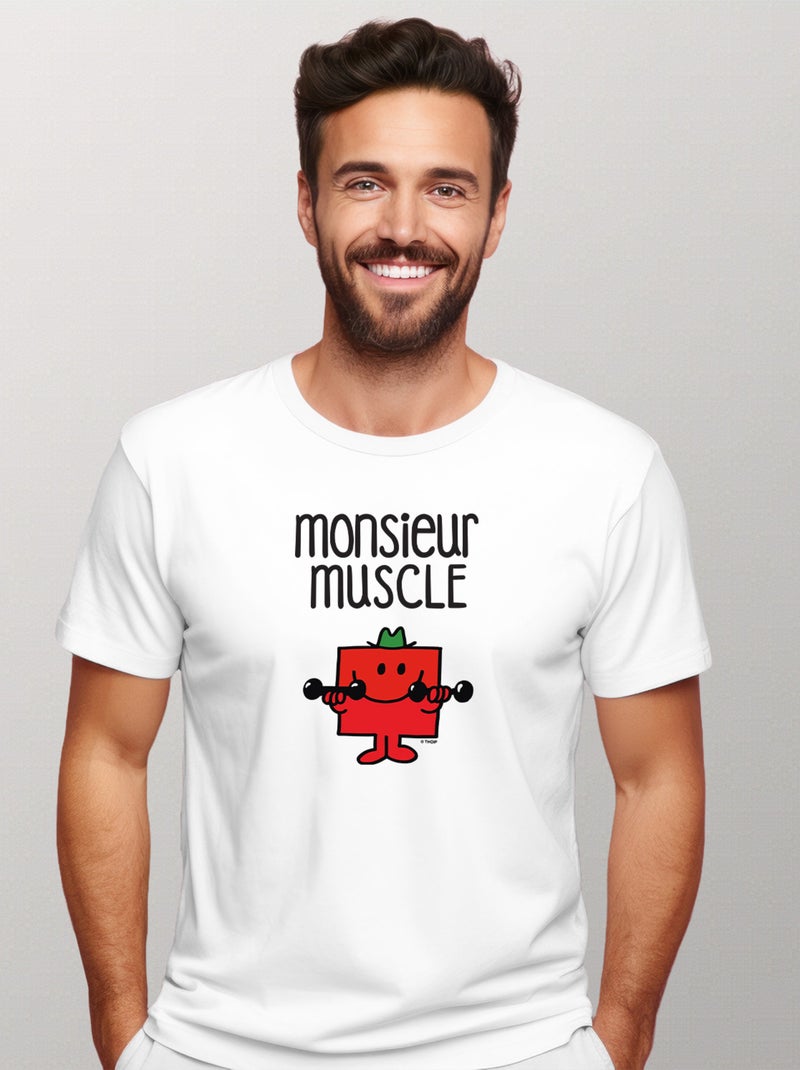 T-shirt Homme - MONSIEUR MUSCLE Blanc - Kiabi